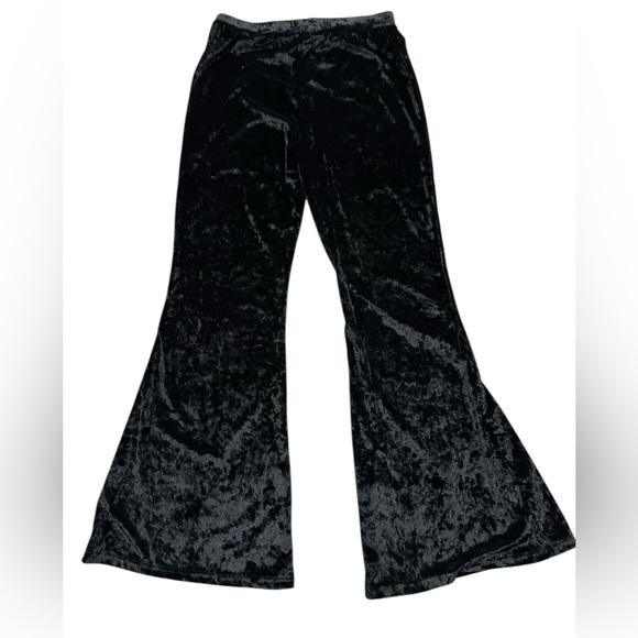 S/M. Black Velvet Flare Pants.  LG/GR/GR01 - Picture 2 of 2